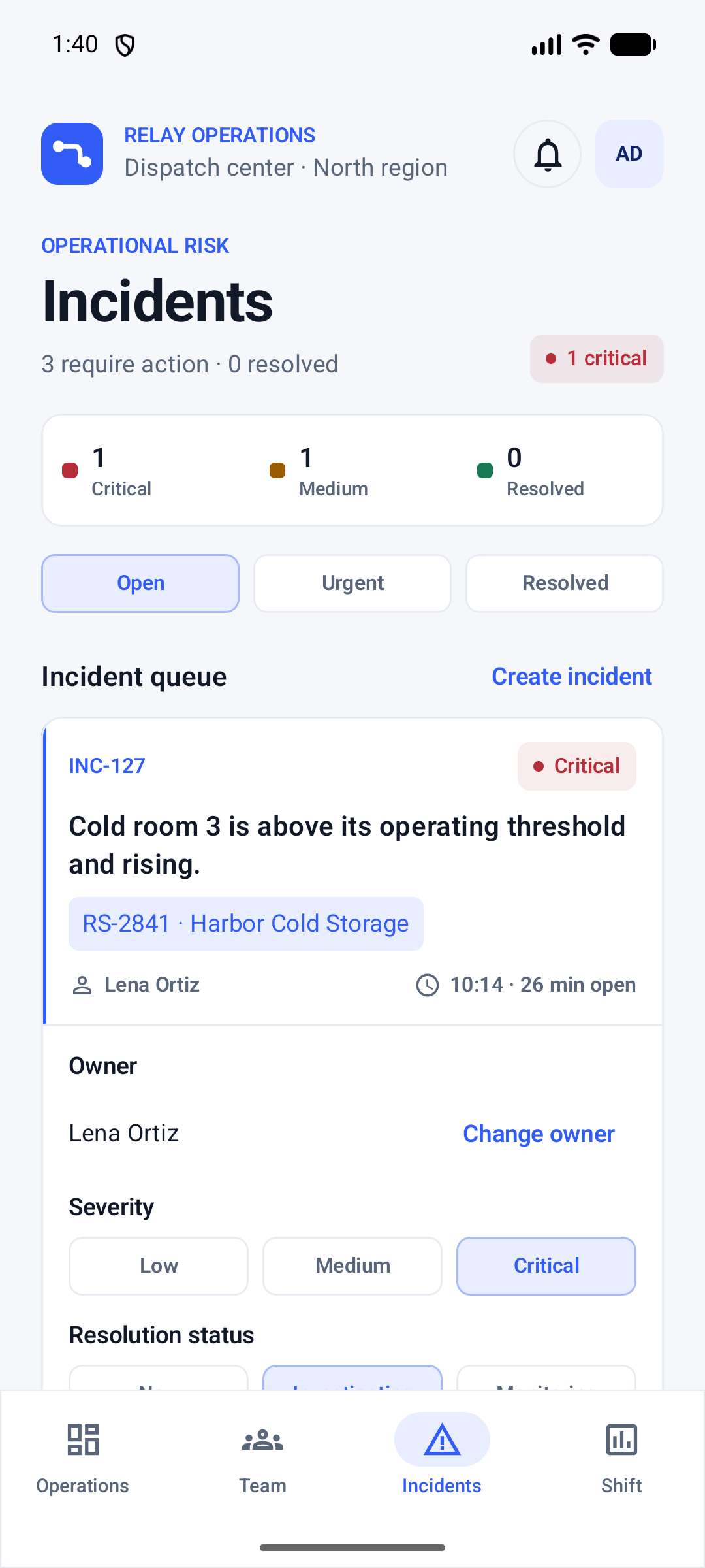 Relay Dispatch incident management